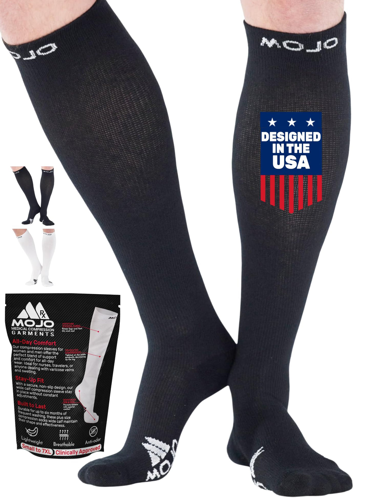 Knee-High Athletic Compression Socks for Men 15-20mmHg, A106