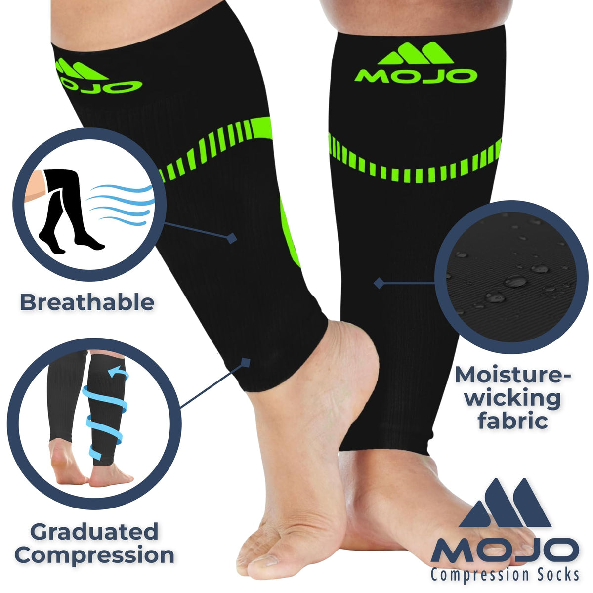 Plus-Size Firm-Support Compression Calf Sleeves for Women 20-30mmHg, A604