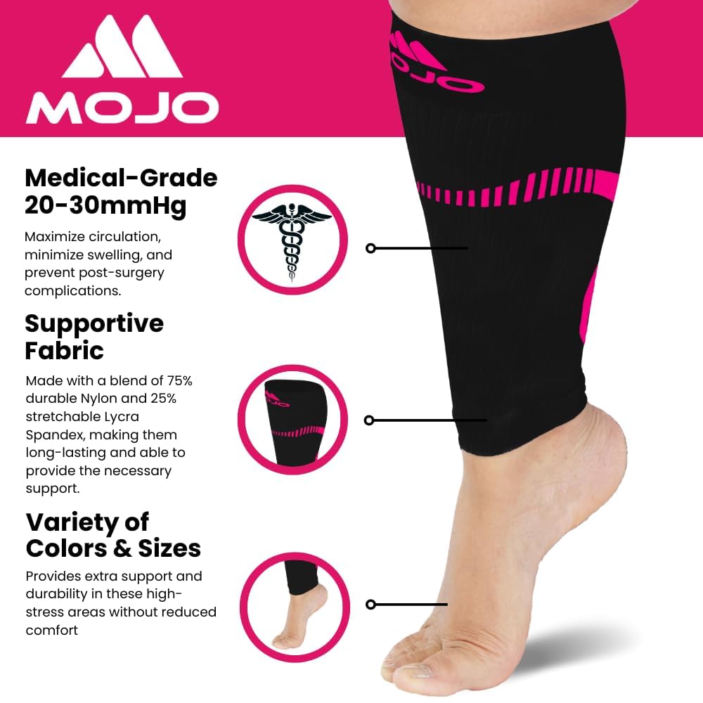 Plus-Size Firm-Support Compression Calf Sleeves for Women 20-30mmHg, A604
