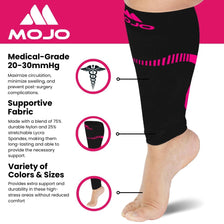 Plus-Size Firm-Support Compression Calf Sleeves for Women 20-30mmHg, A604
