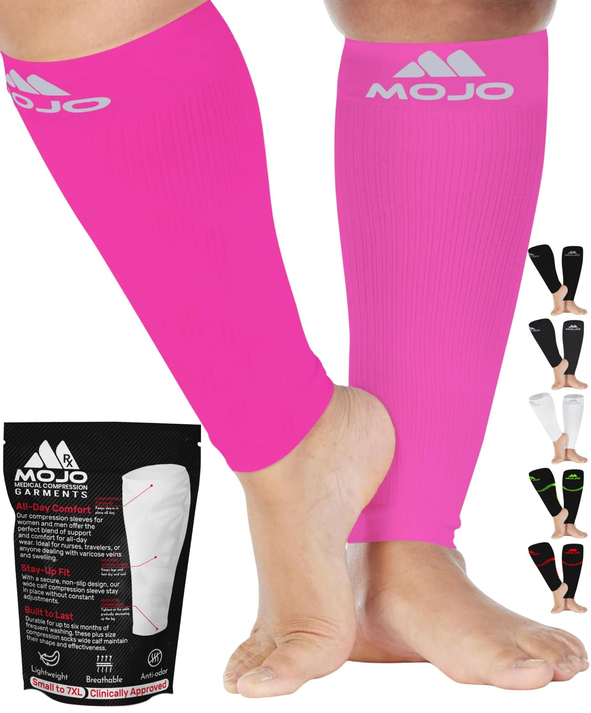 Plus-Size Firm-Support Compression Calf Sleeves for Women 20-30mmHg, A604