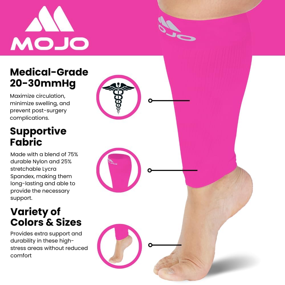 Plus-Size Firm-Support Compression Calf Sleeves for Women 20-30mmHg, A604
