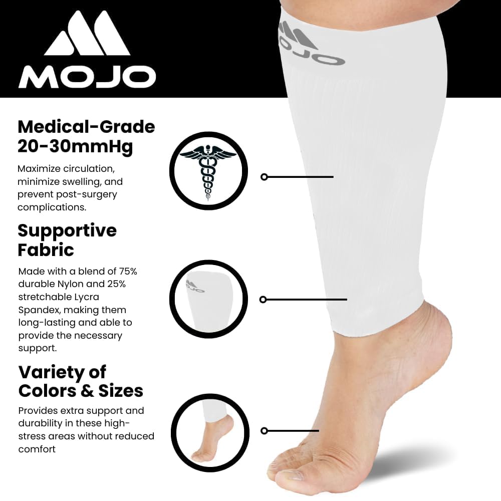 Plus-Size Firm-Support Compression Calf Sleeves for Women 20-30mmHg, A604