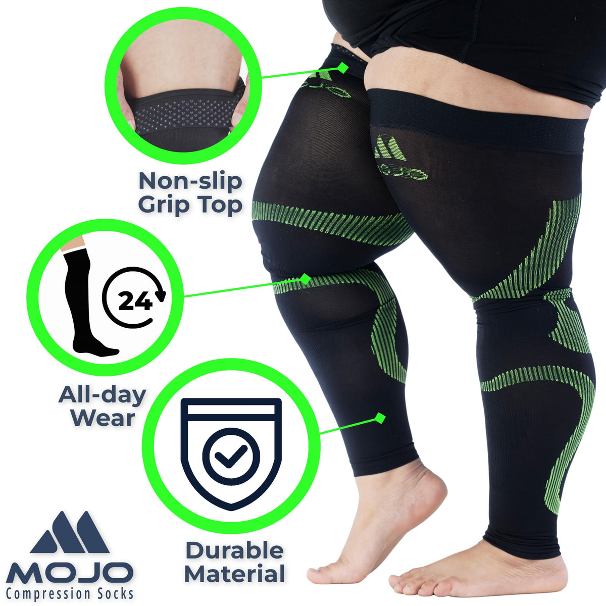 Recovery Graduated Compression Thigh Sleeves for Women 20-30mmHg, A609