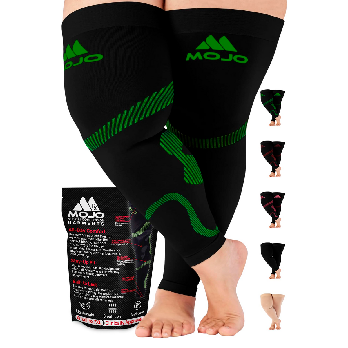 Recovery Graduated Compression Thigh Sleeves for Women 20-30mmHg, A609