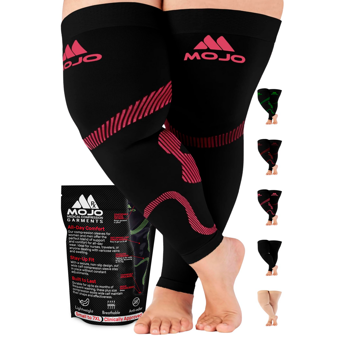 Recovery Graduated Compression Thigh Sleeves for Women 20-30mmHg, A609
