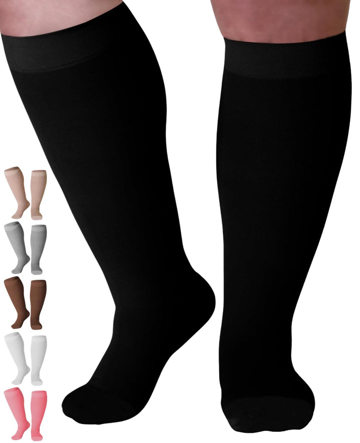 Women Knee High Compression Socks, 20-30mmHg, A201