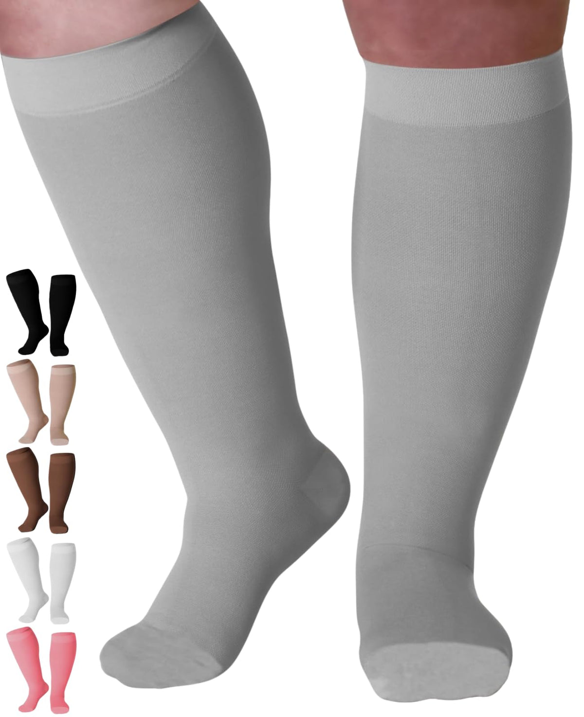Women Knee High Compression Socks, 20-30mmHg, A201