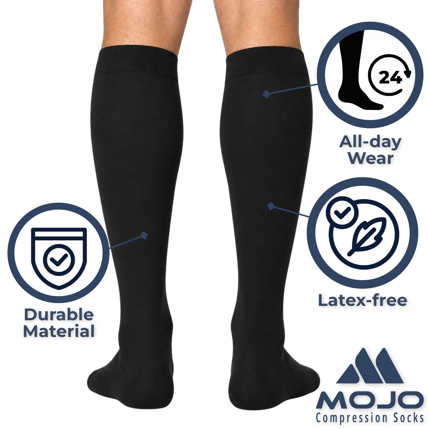 Closed-Toe Lymphatic Compression Socks for Men 20-30mmHg, A201