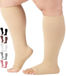 Open-Toe Lymphatic Compression Socks for Women 20-30mmHg, A211