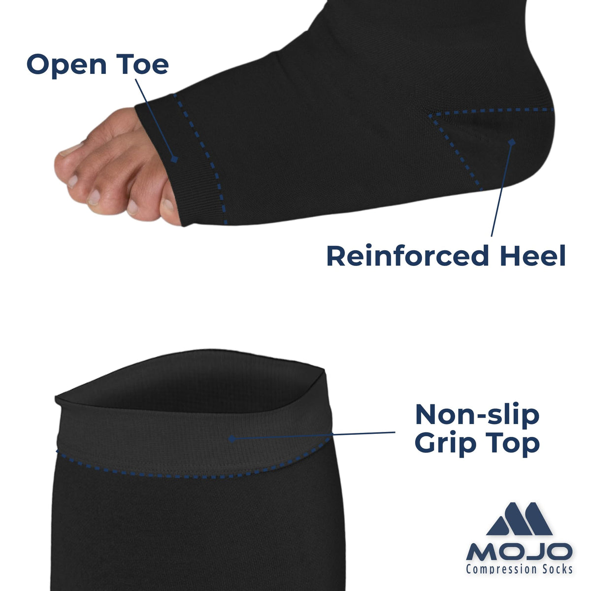 Open-Toe Lymphatic Compression Socks for Women 20-30mmHg, A211