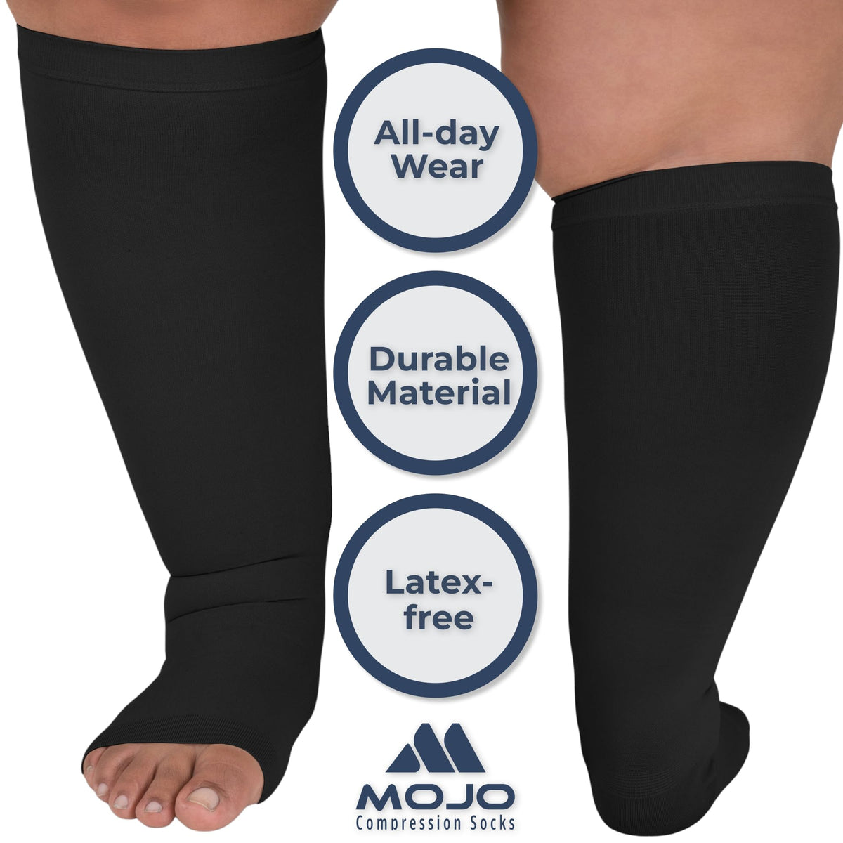 Open-Toe Lymphatic Compression Socks for Women 20-30mmHg, A211