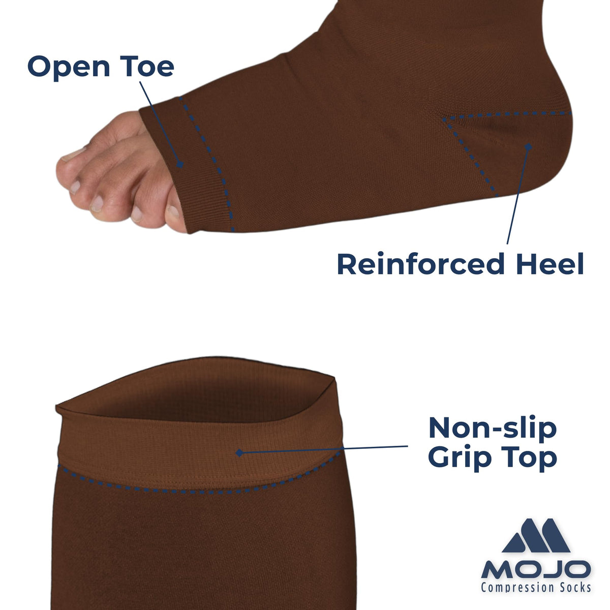 Open-Toe Lymphatic Compression Socks for Women 20-30mmHg, A211