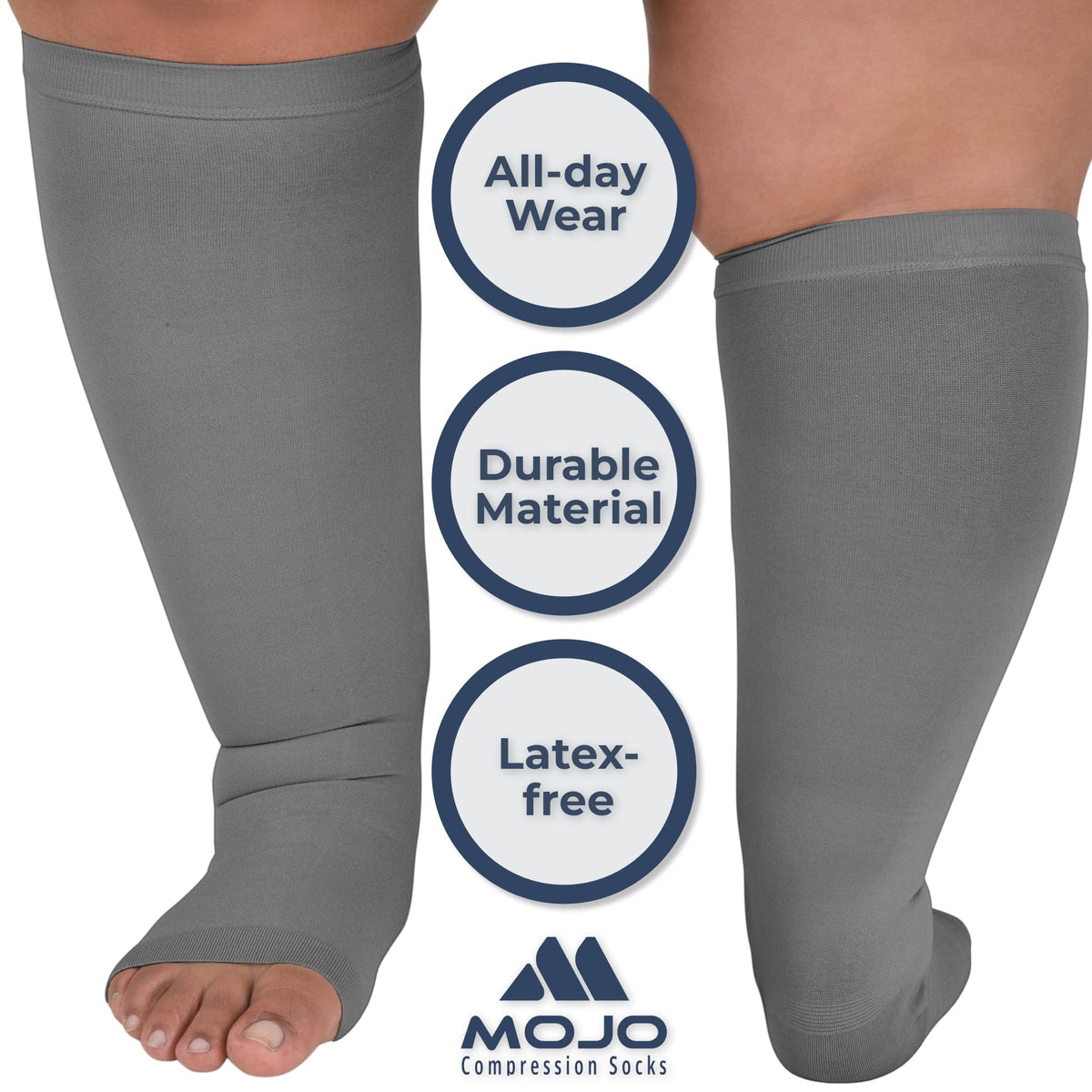 Open-Toe Lymphatic Compression Socks for Women 20-30mmHg, A211