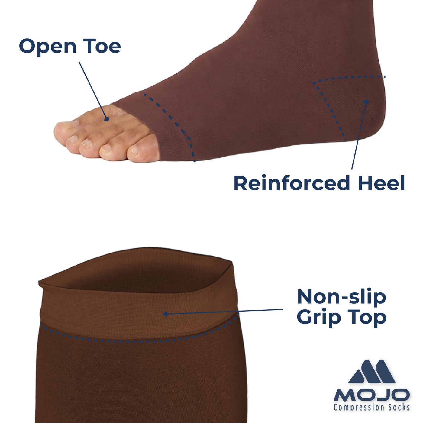 Open-Toe Lymphatic Compression Socks for Men 20-30mmHg, A211