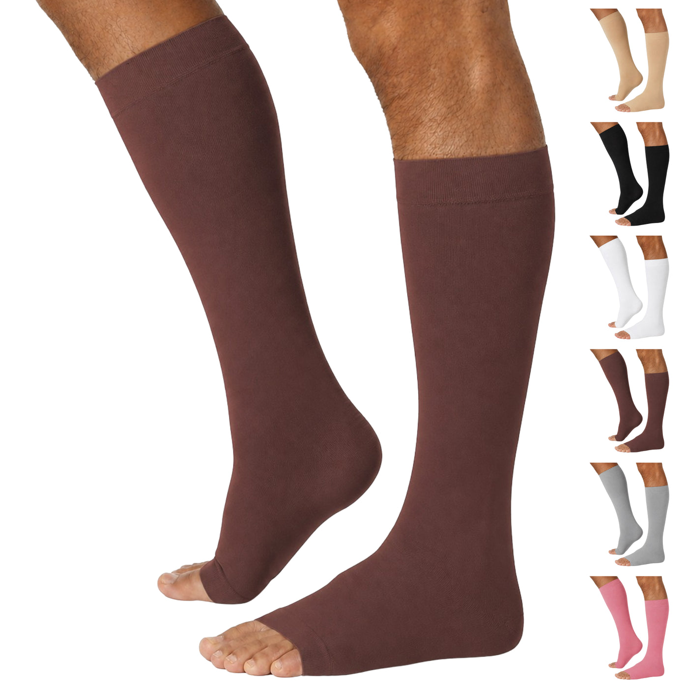 Open-Toe Lymphatic Compression Socks for Men 20-30mmHg, A211