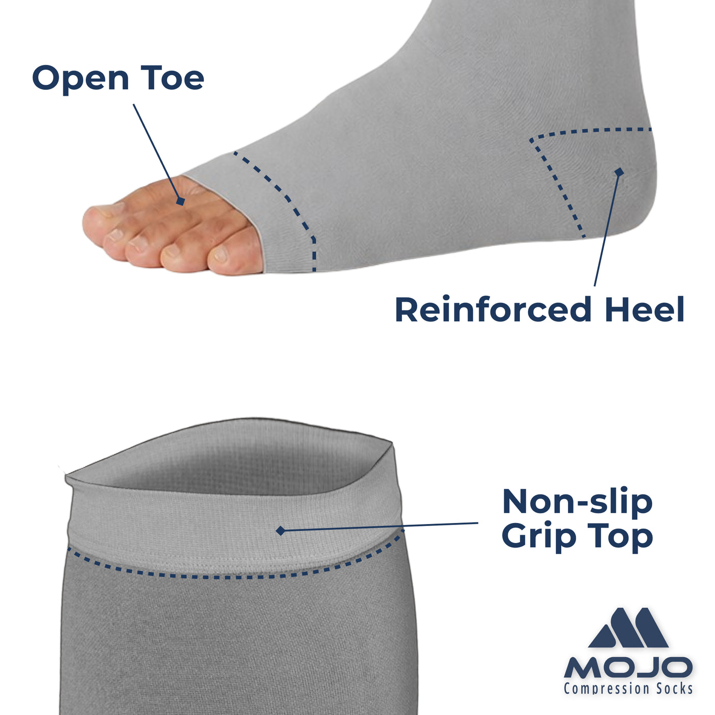 Open-Toe Lymphatic Compression Socks for Men 20-30mmHg, A211