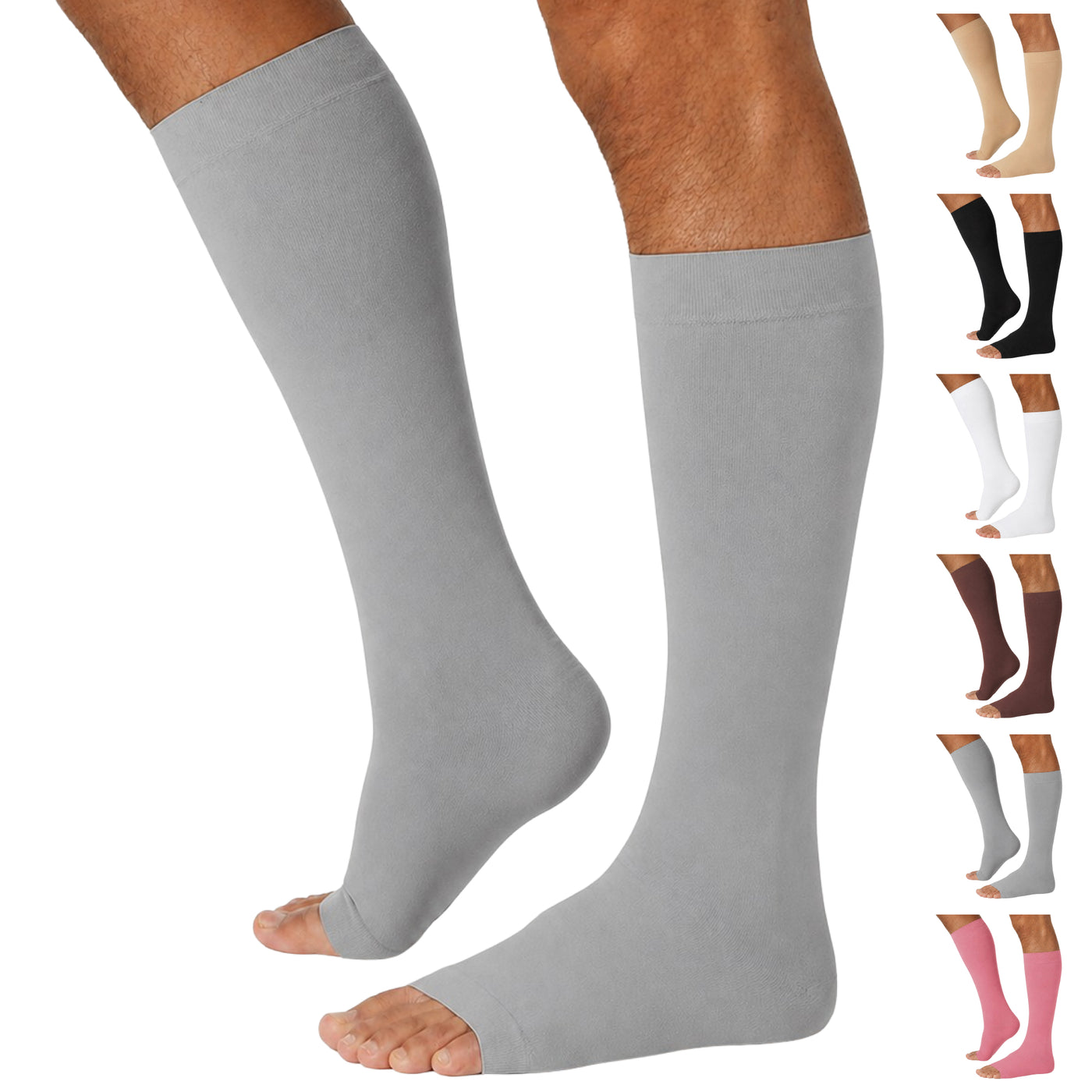 Open-Toe Lymphatic Compression Socks for Men 20-30mmHg, A211