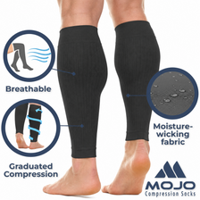 Plus-Size Firm-Support Compression Calf Sleeves for Men 20-30mmHg, A604