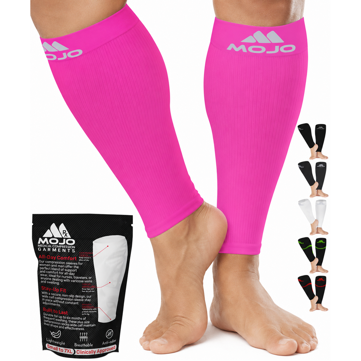 Plus-Size Firm-Support Compression Calf Sleeves for Men 20-30mmHg, A604