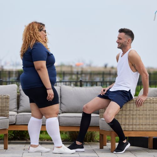Plus-Size Firm-Support Compression Calf Sleeves for Men 20-30mmHg, A604