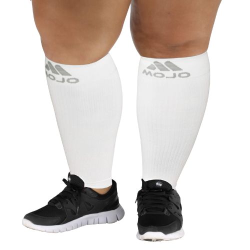 Mojo Compression Plus Size Calf Sleeves, Firm Support for Men 20-30mmHg, A604