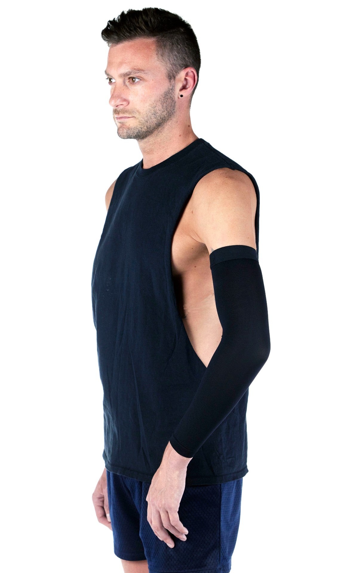 Opaque Lymphedema Compression Arm Sleeve for Men 20-30mmHg, M813