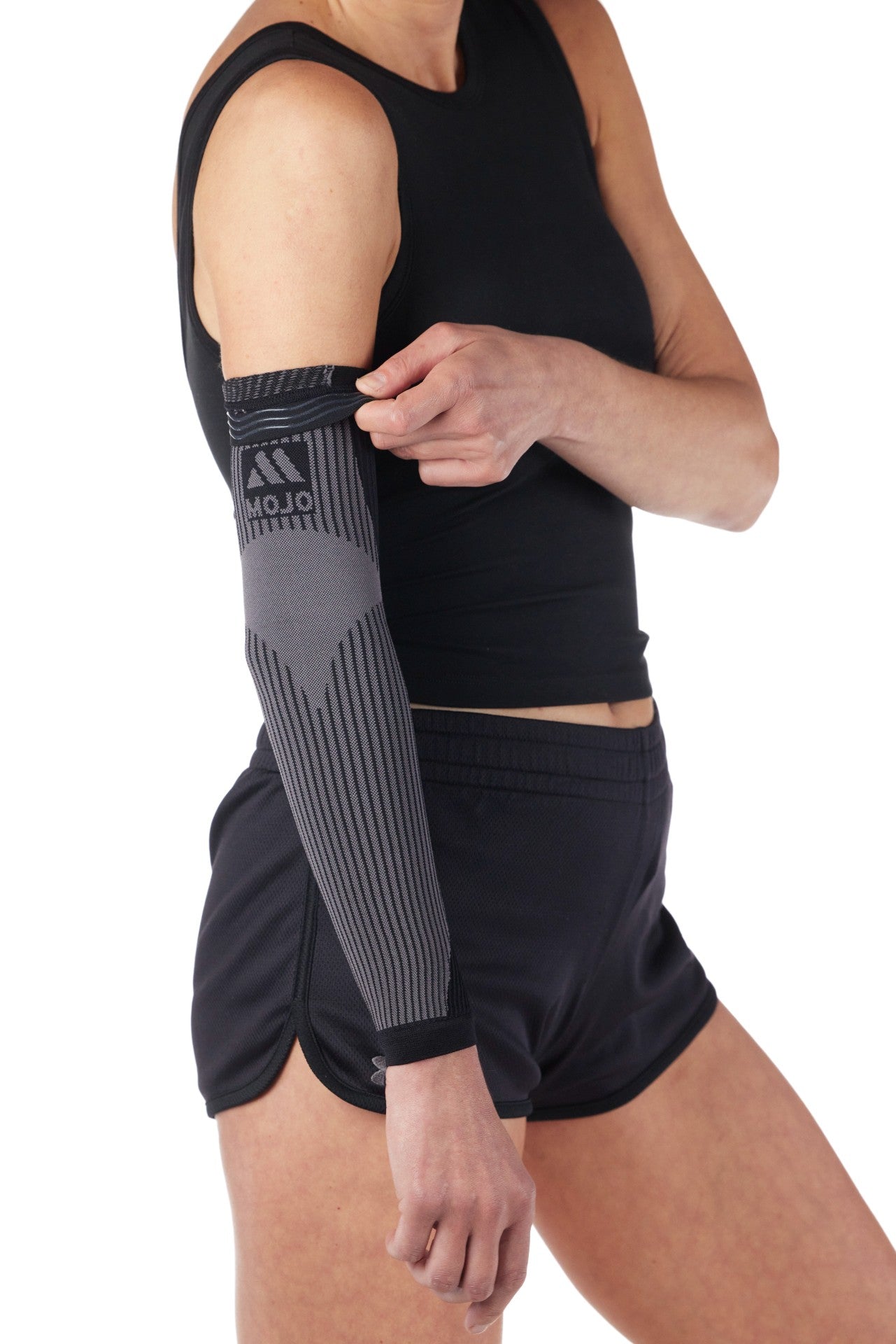 Black Lymphedema Compression Arm Sleeve for Women 20-30mmHg, M814