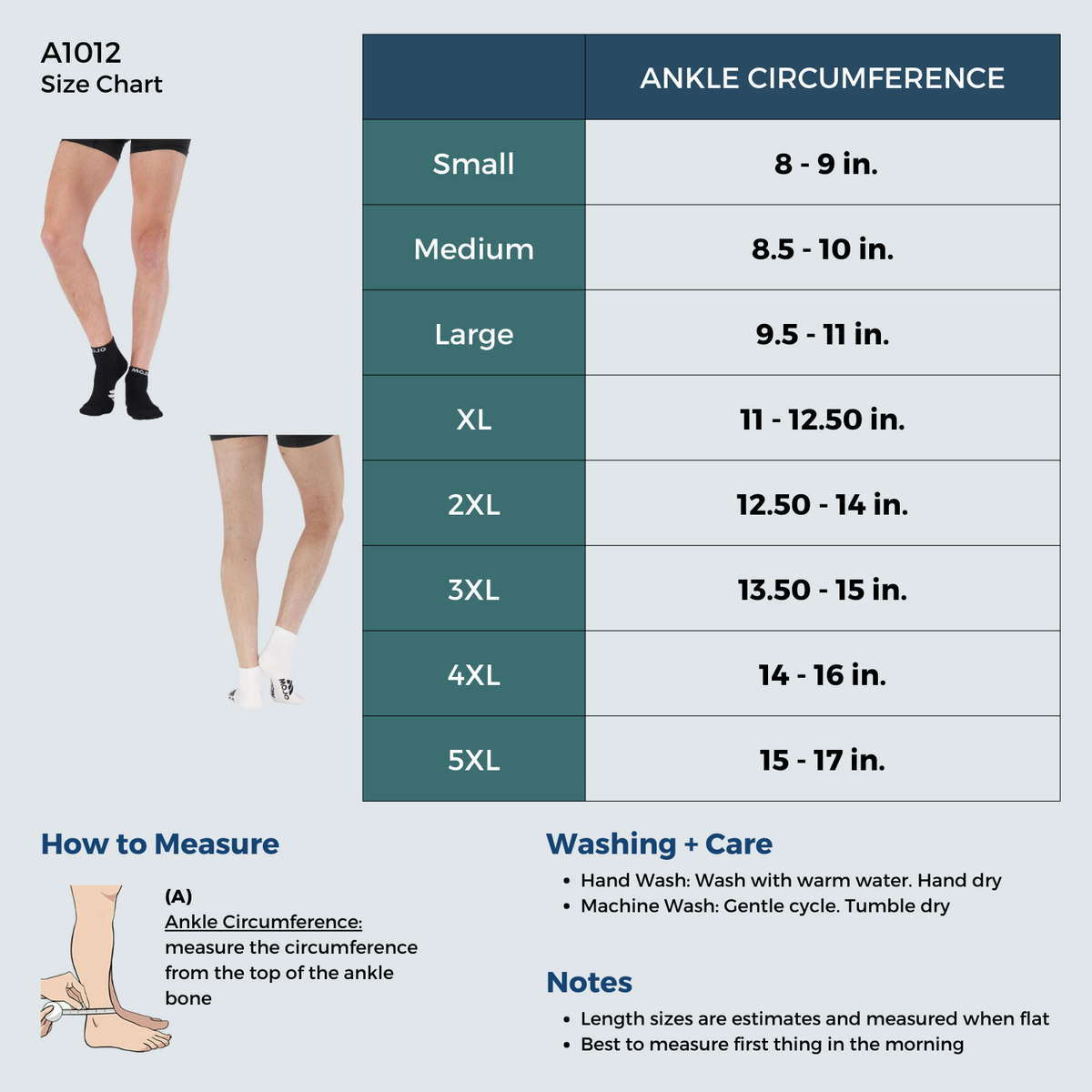 CoolMax Sport Compression Anklets for Men 15-20mmHg, A1012