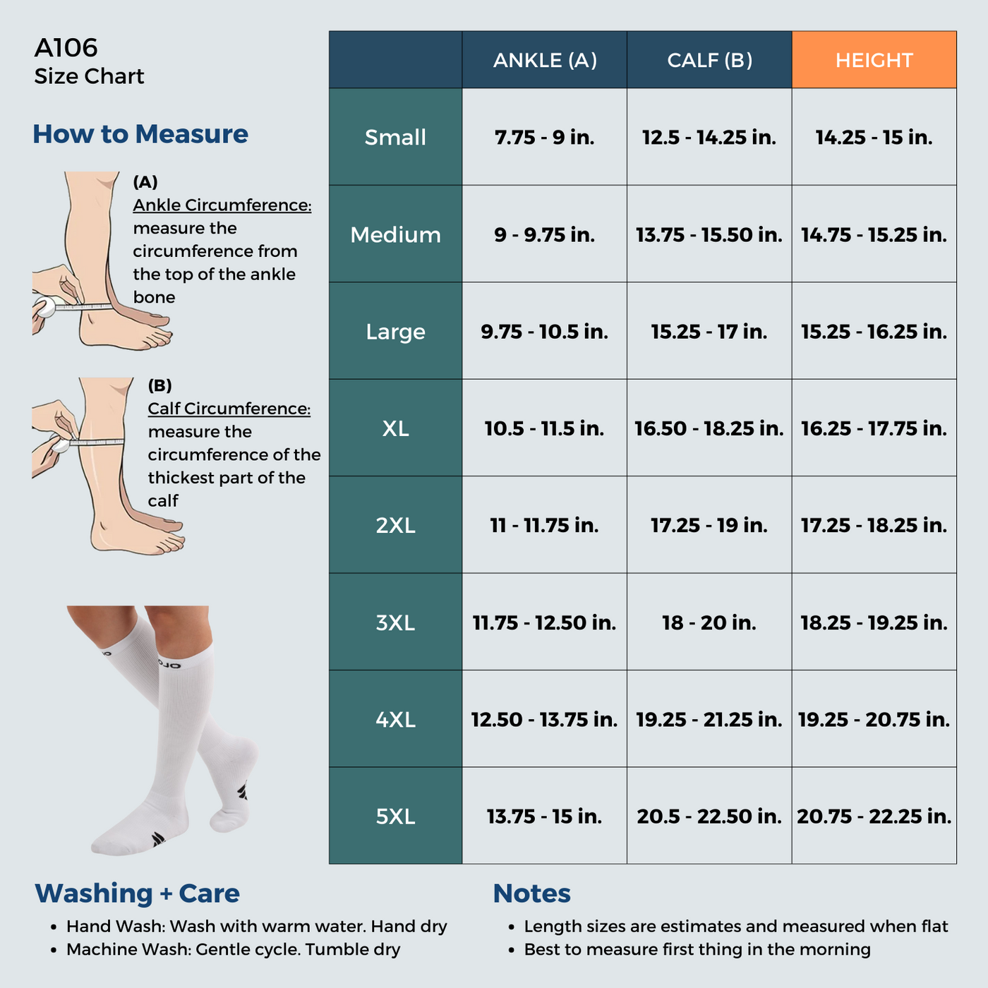 Knee-High Athletic Compression Socks for Women 15-20mmHg, A106