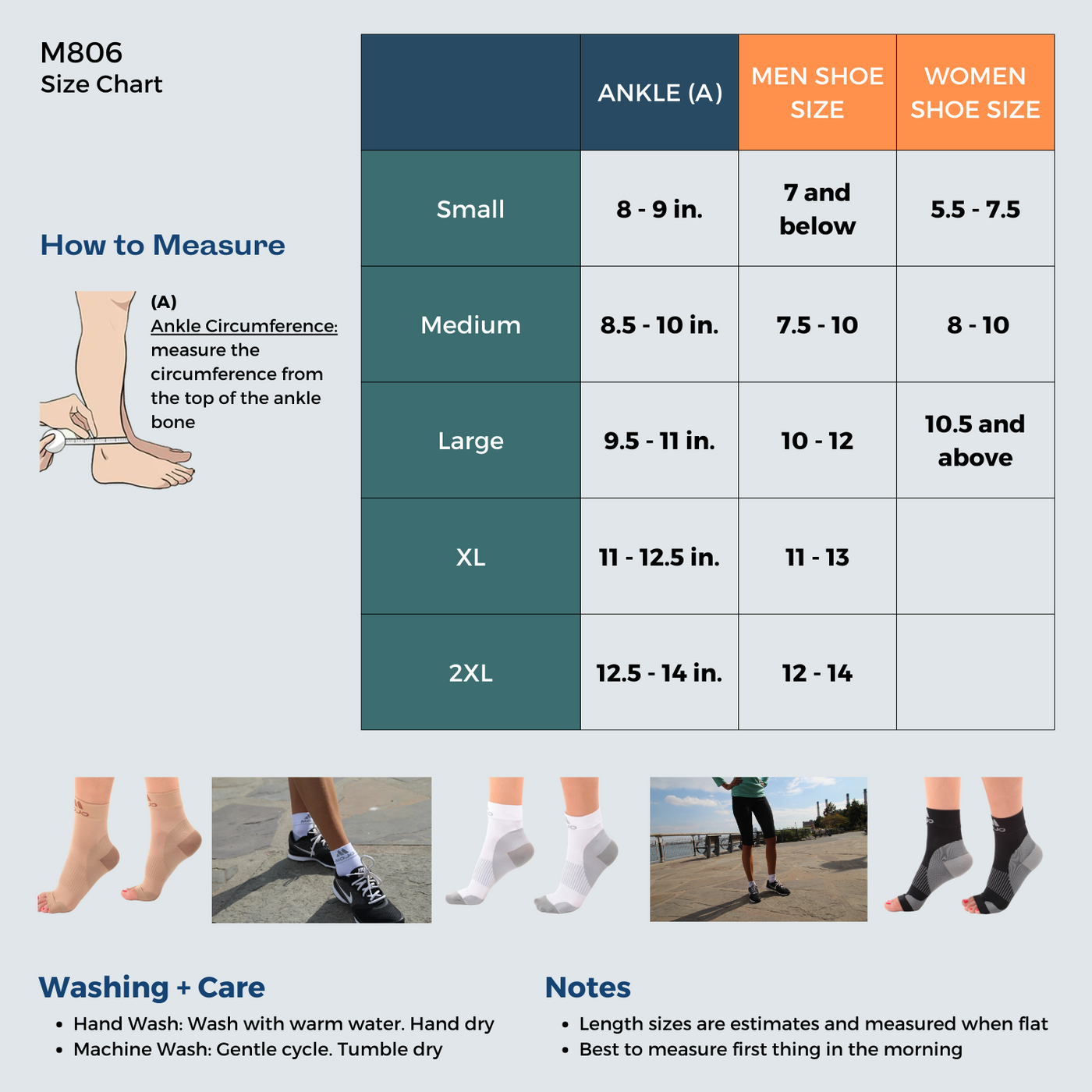 Plantar Fasciitis Open- and Closed-Toe Ankle Compression Socks for Women 30-40mmHg, M806