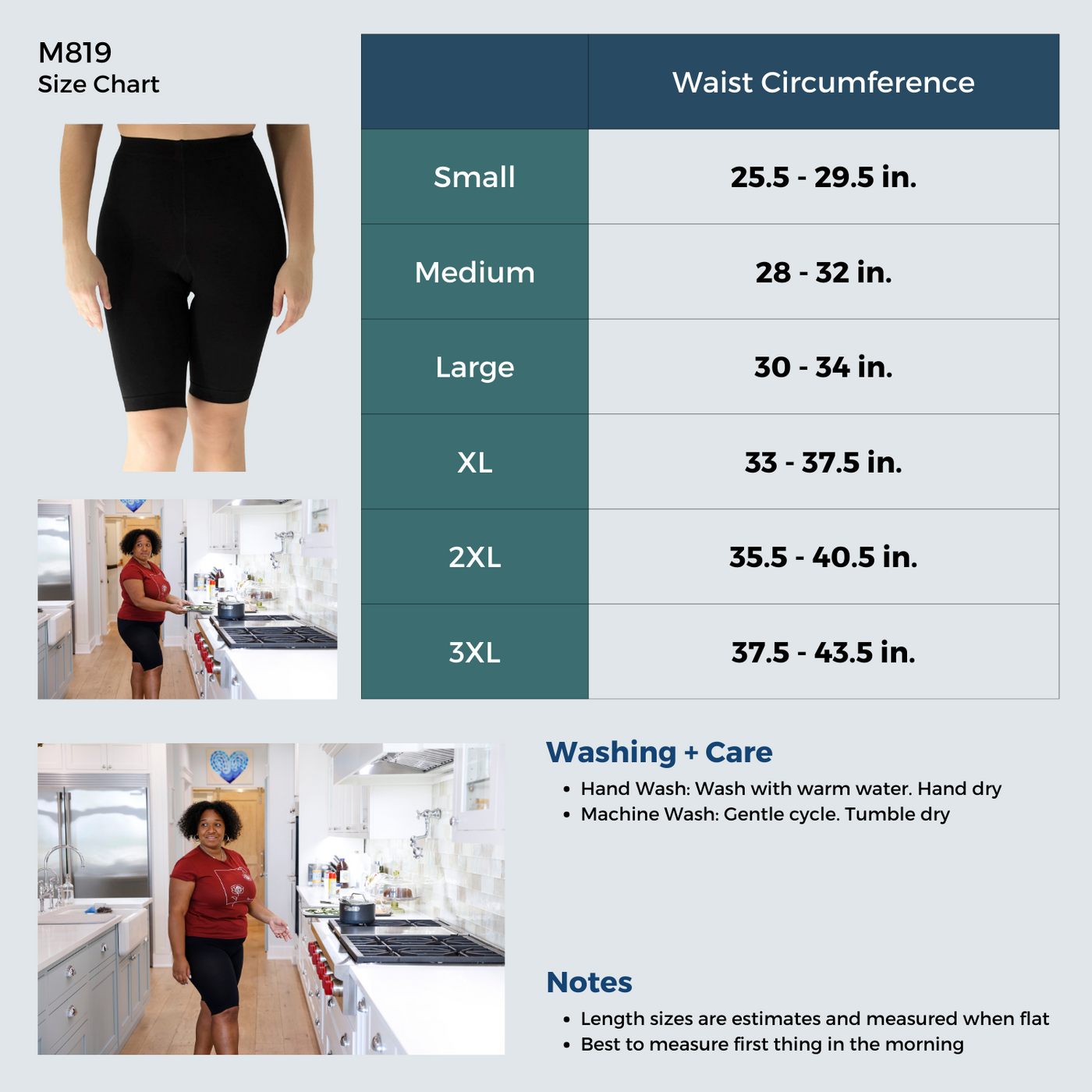 Black Firm-Support Sports Compression Shorts for Women 20-30mmHg, M819