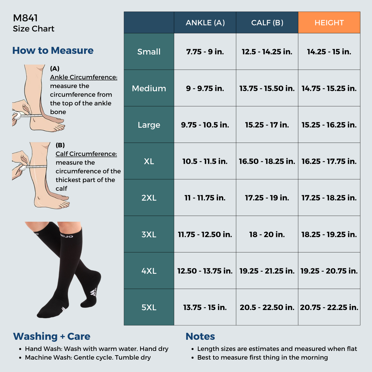 Coolmax Athletic Over-the-Calf Compression Socks for Men 20-30mmHg, M841
